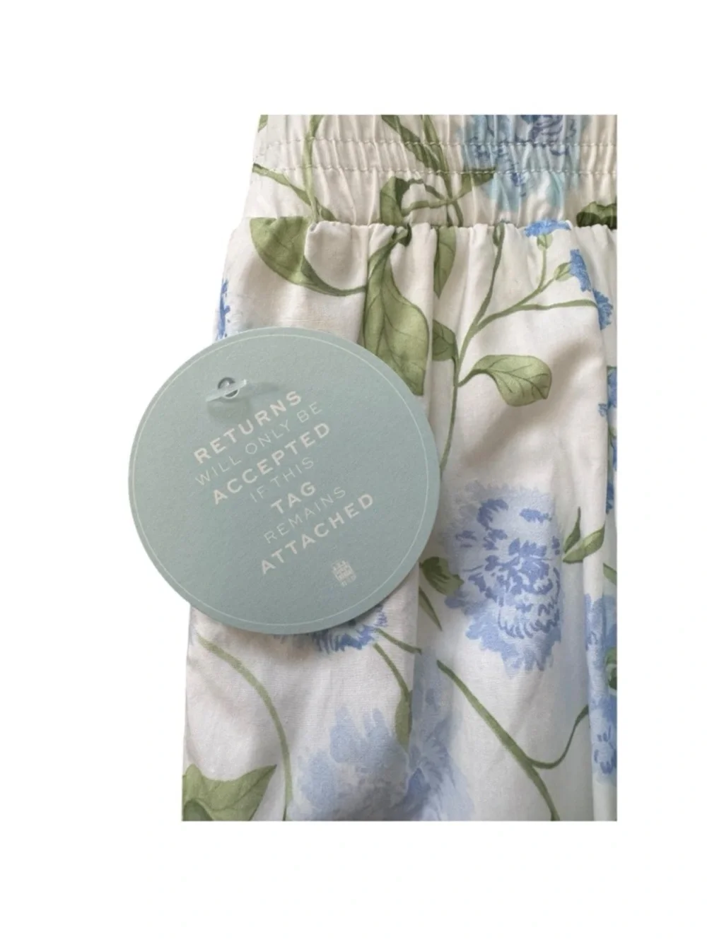 HILL HOUSE | NWT The Florence Nap Skirt in Blue/Green Peony Bouquet, Size Small - Picture 6 of 9